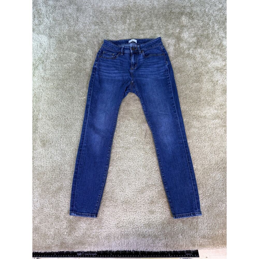 LOFT Jeans Womens Size 0 Blue Curvy Skinny Low Rise Dark Wash Denim D376